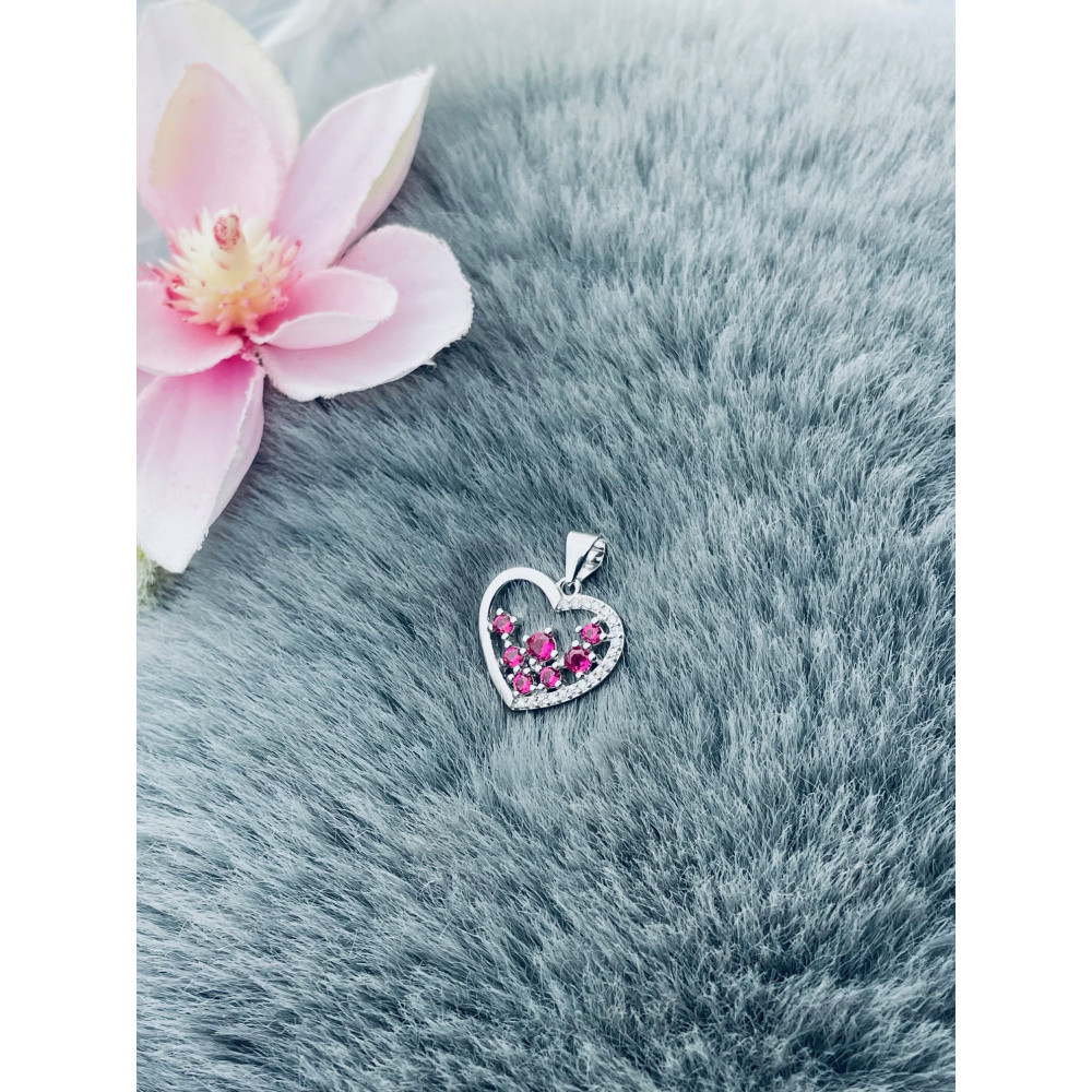 925 Silber Damen Medaillon Anhänger Herz mit Zirkonia