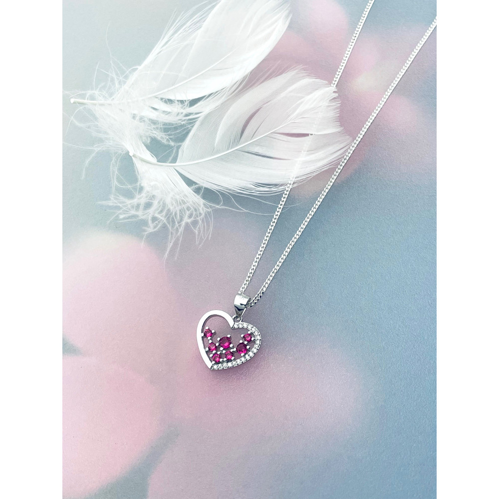 925 Silber Damen Medaillon Anhänger Herz mit Zirkonia