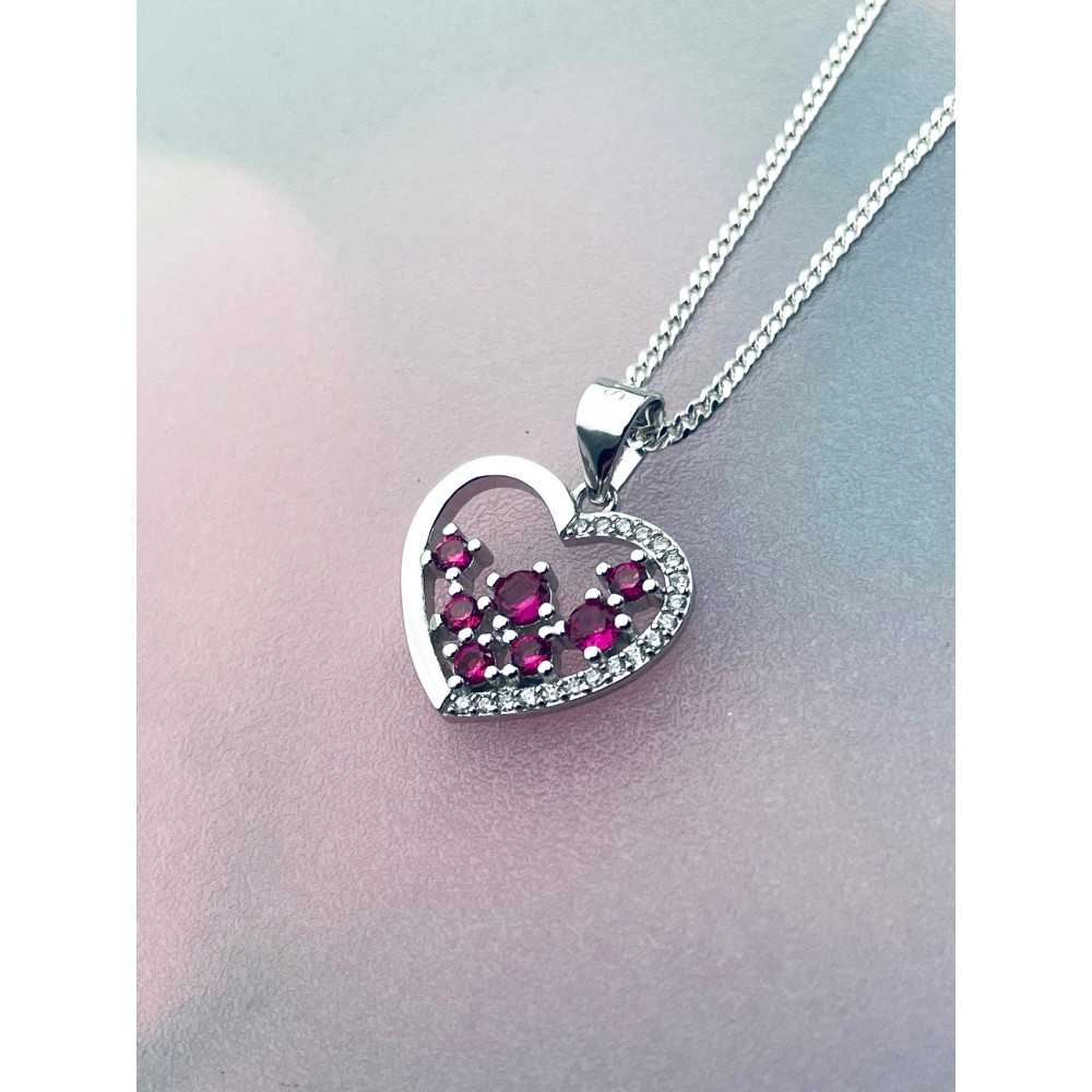 925 Silber Damen Medaillon Anhänger Herz mit Zirkonia