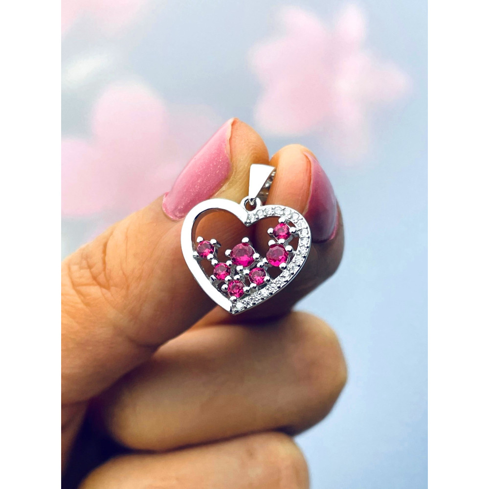 925 Silber Damen Medaillon Anhänger Herz mit Zirkonia