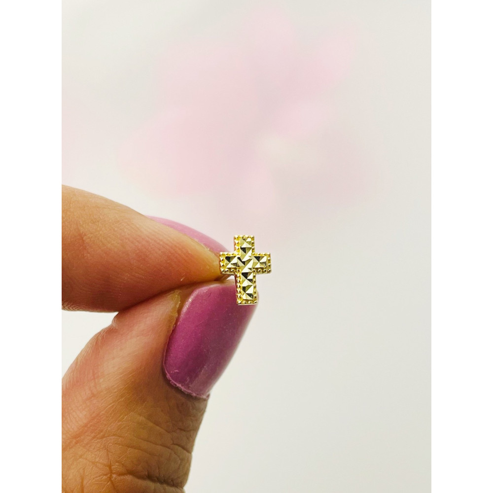 Ohrringe Kreuz Ohrhänger Ohrstecker Ohrschmuck Gelbgold Paar