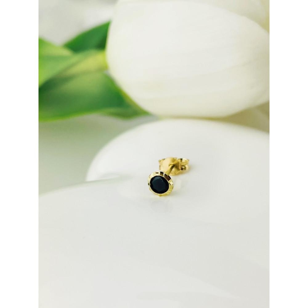 Goldohrring mit Onyx ein Ohrring Gold 585er 14KT