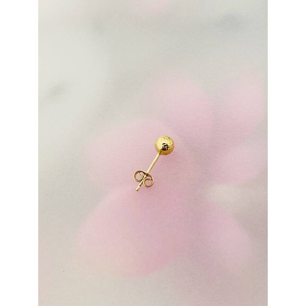 Kugel Gold-Ohrring ein Ohrring Gold 585er 14KT