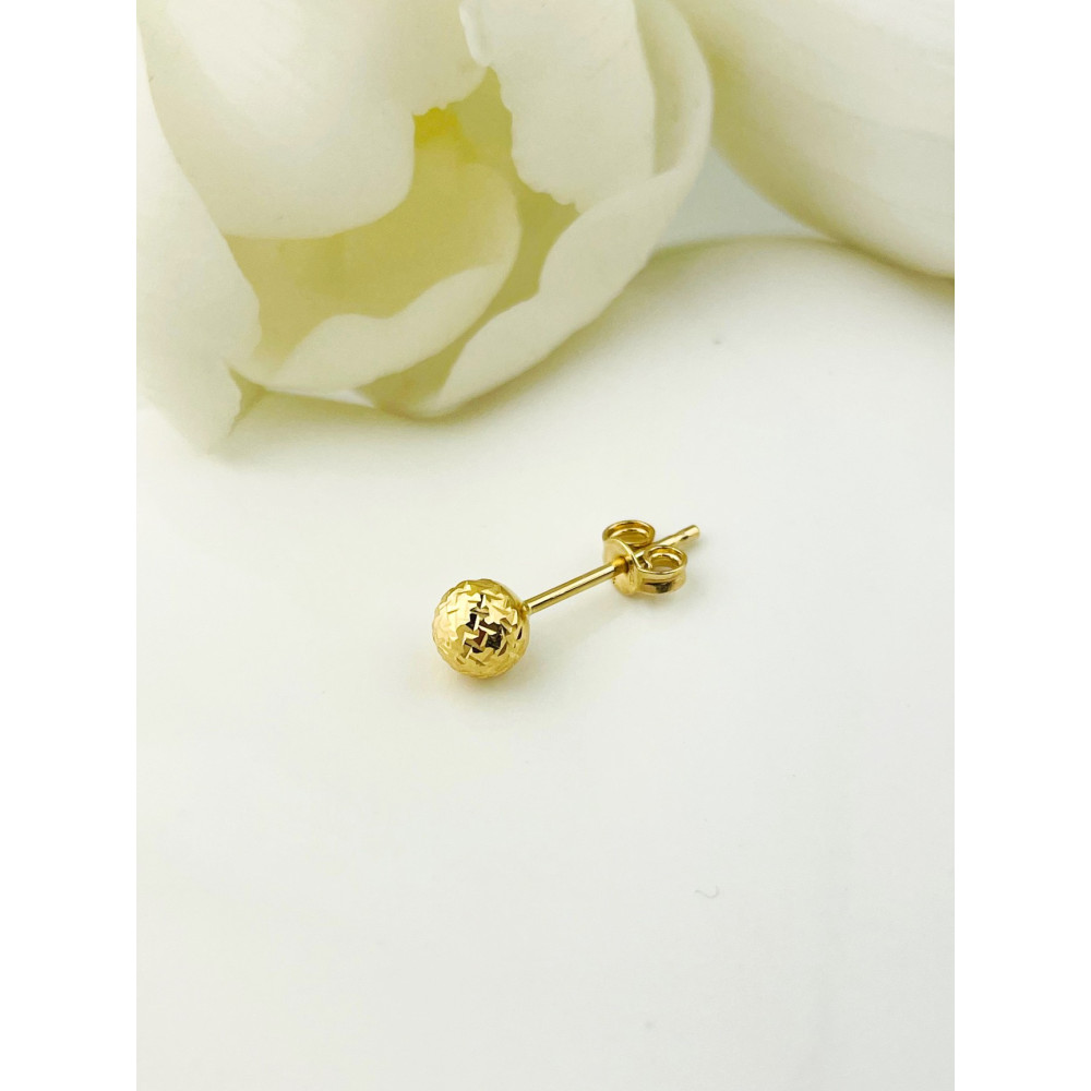 Kugel Gold-Ohrring ein Ohrring Gold 585er 14KT