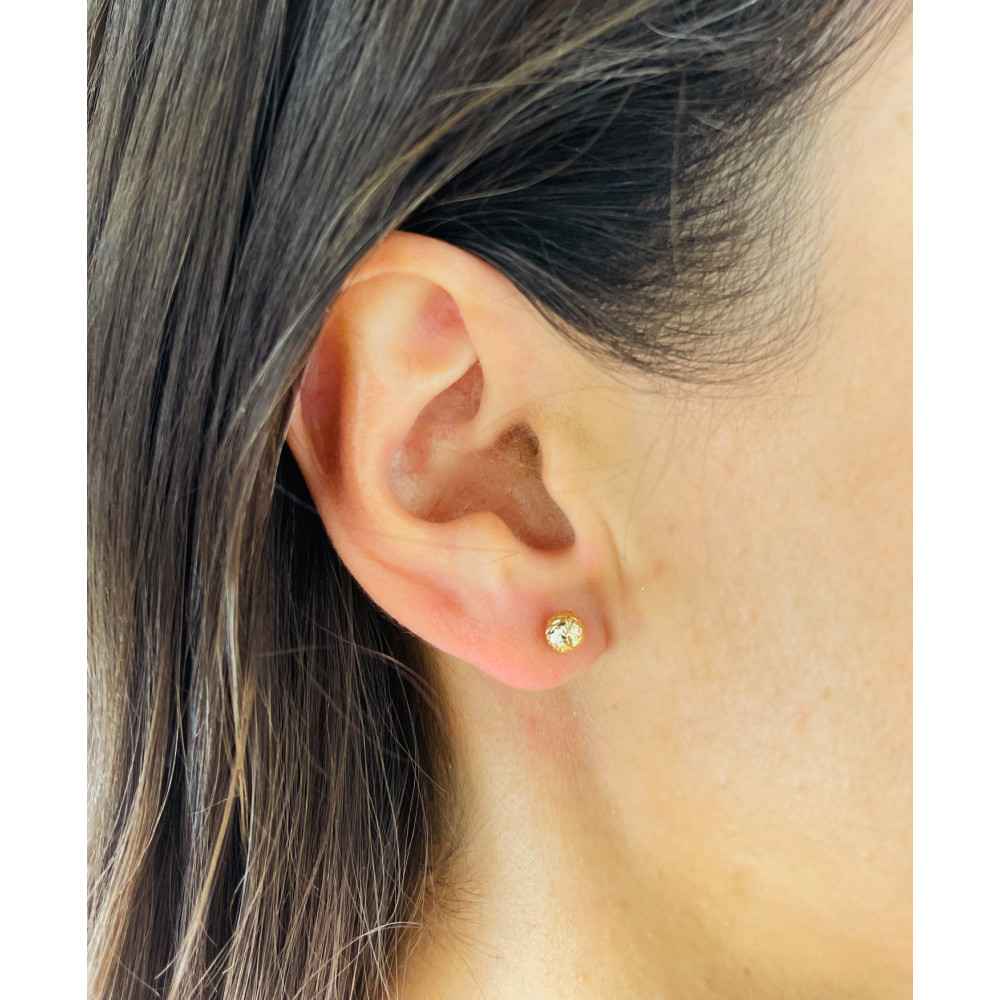 Kugel Gold-Ohrring ein Ohrring Gold 585er 14KT