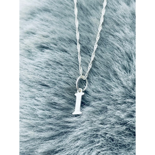 Srebrny wisiorek zawieszka literka I Alfabet