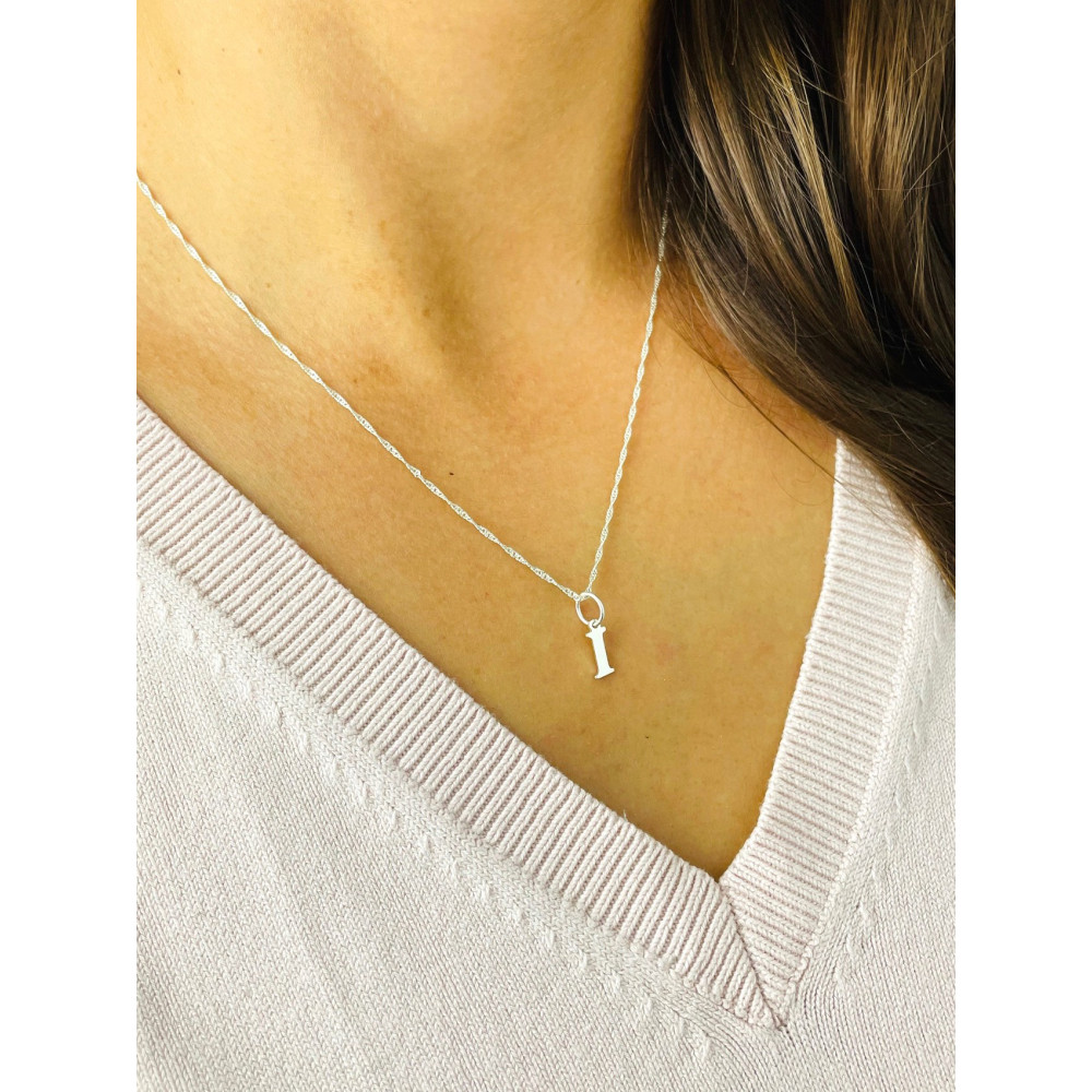 925 Silber Anhänger Buchstabe I Alphabet