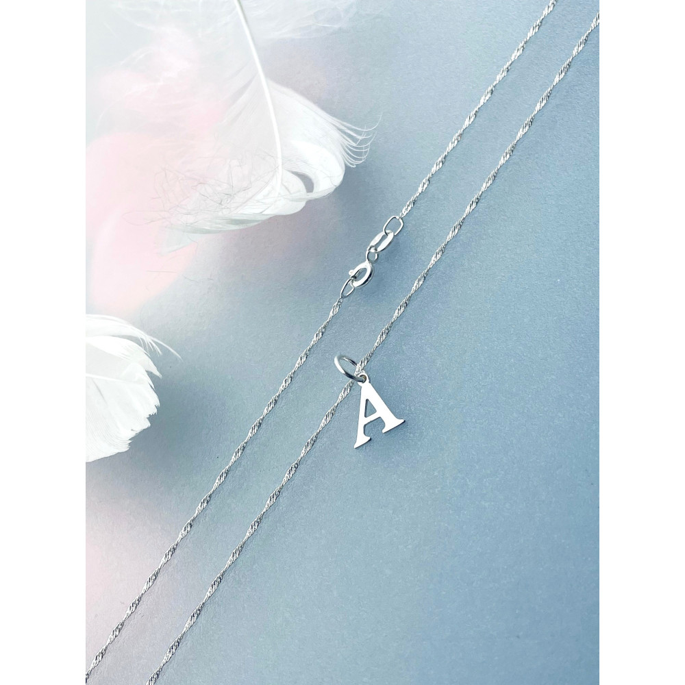 Srebrny wisiorek zawieszka literka A