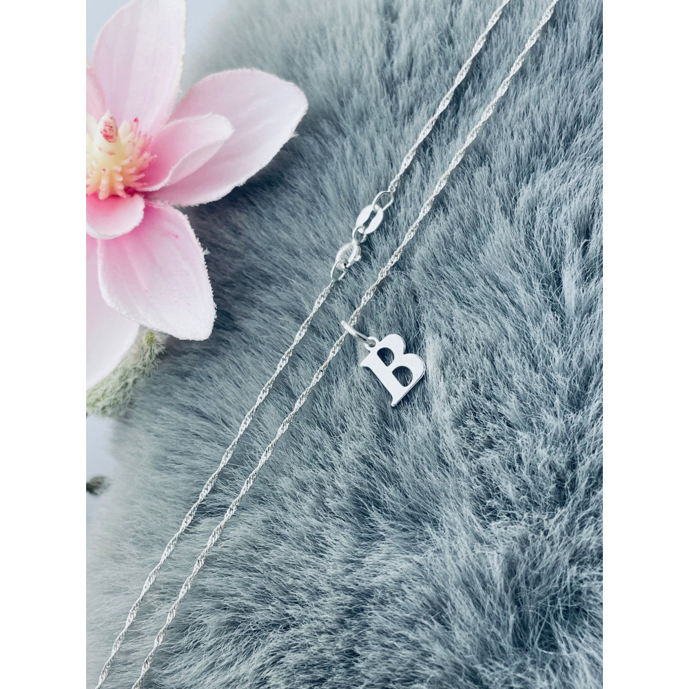 Srebrny wisiorek zawieszka literka B