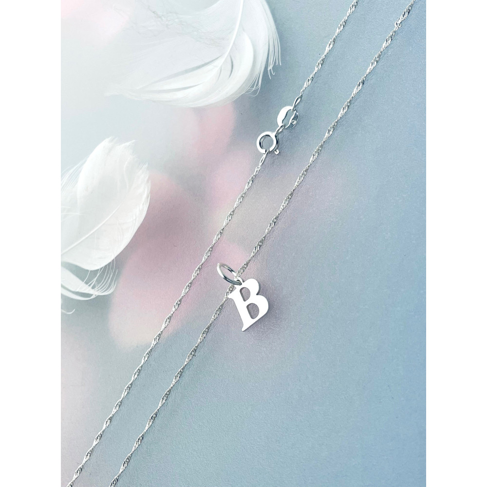 925 Silber Anhänger Buchstabe B Alphabet