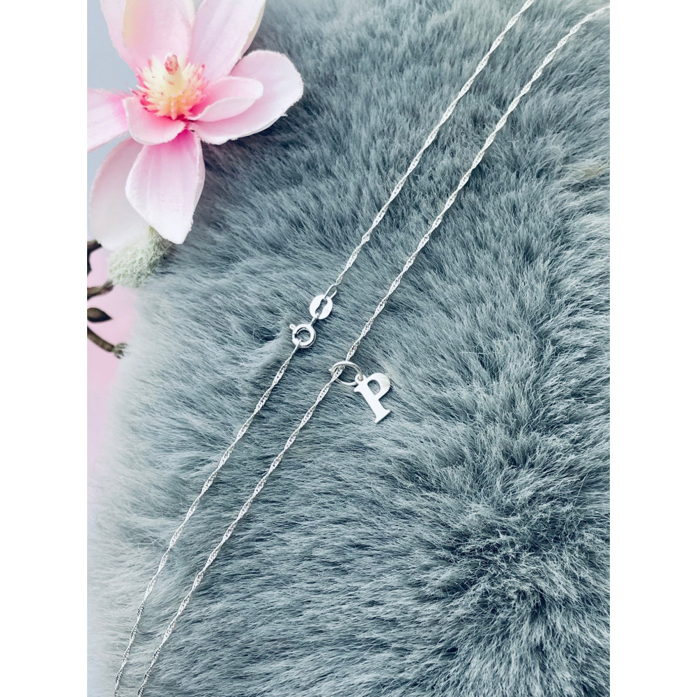 Srebrny wisiorek zawieszka literka P