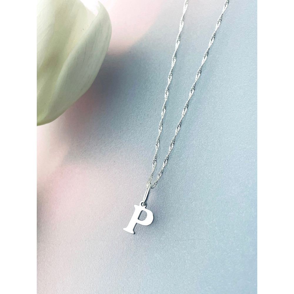925 Silber Anhänger Buchstabe P Alphabet