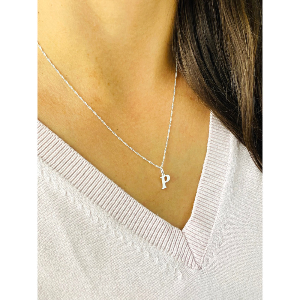 Srebrny wisiorek zawieszka literka P