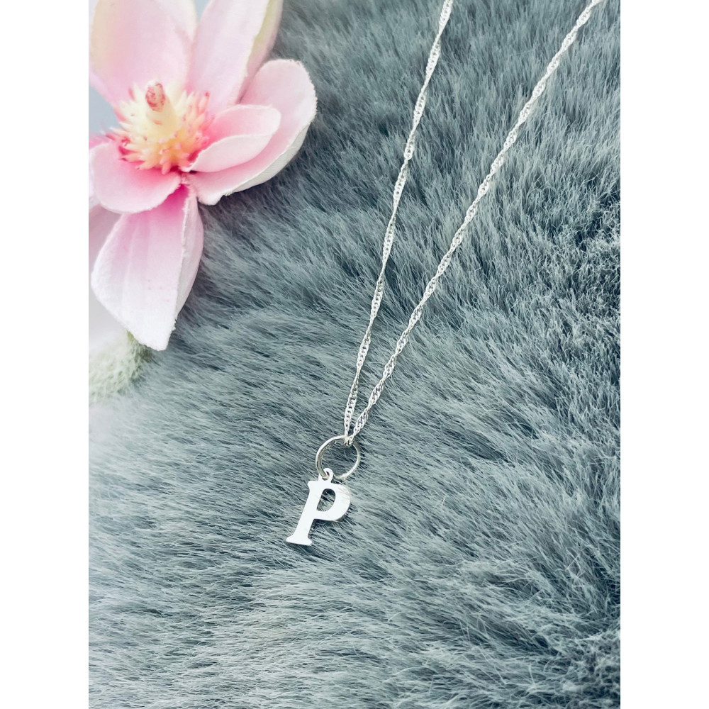 925 Silber Anhänger Buchstabe P Alphabet