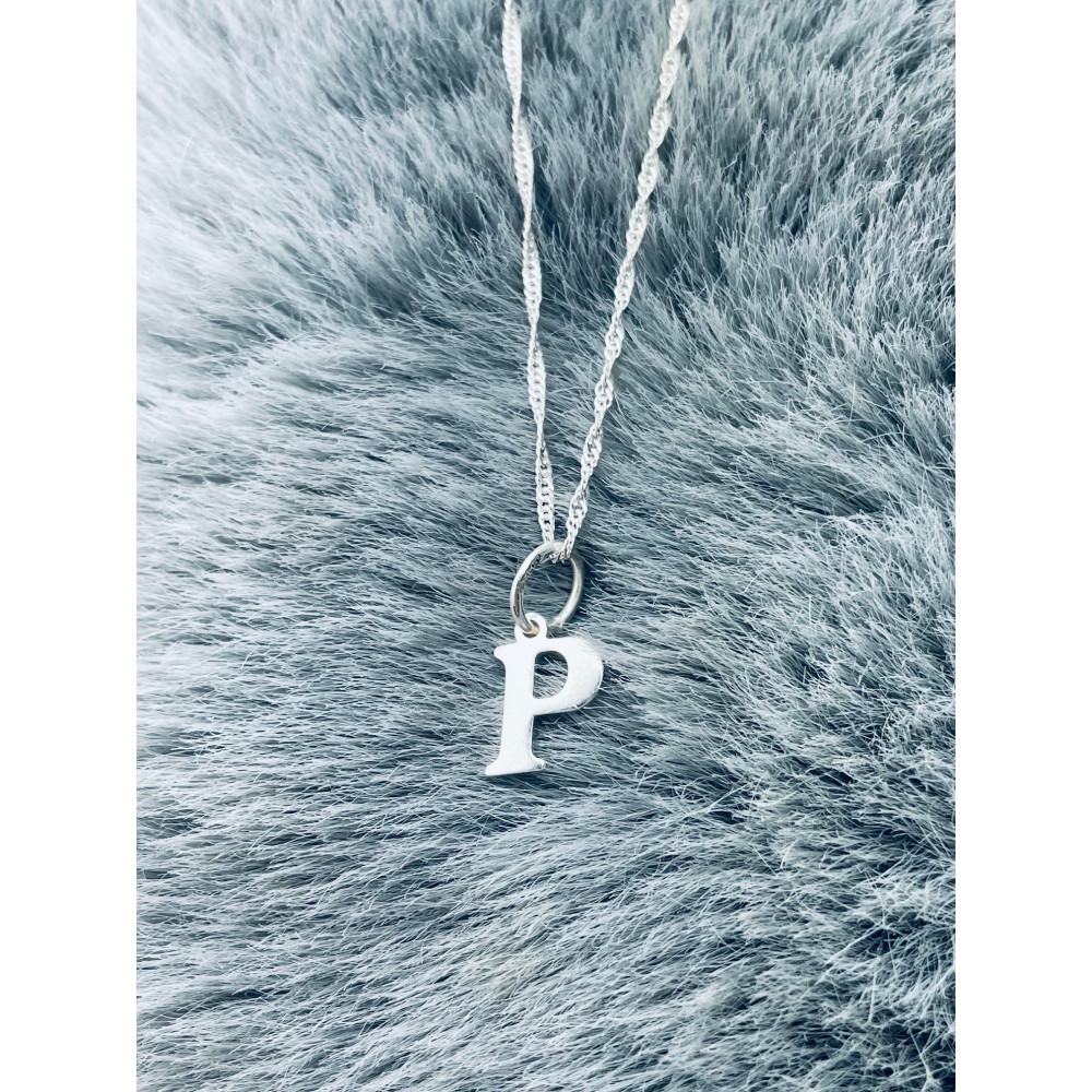 925 Silber Anhänger Buchstabe P Alphabet