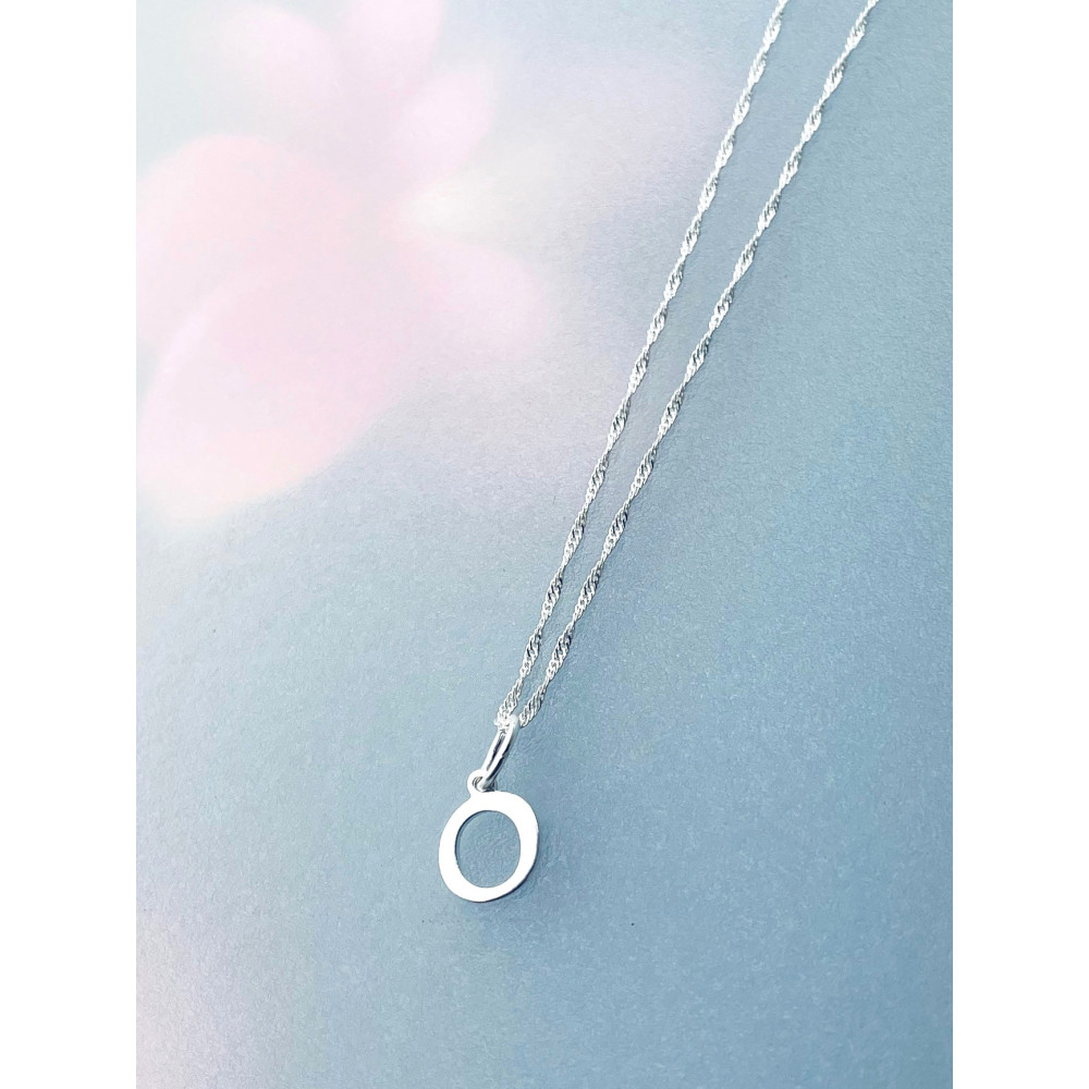 925 Silber Anhänger Buchstabe O Alphabet