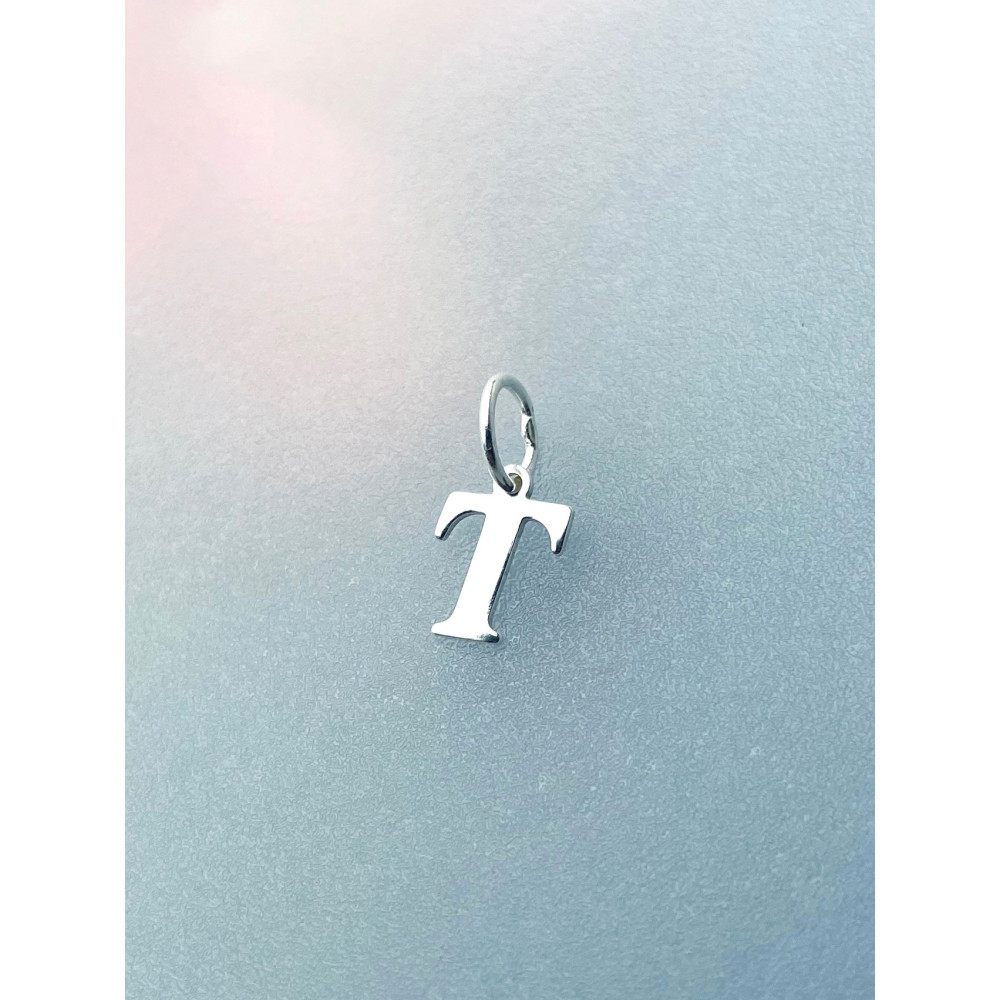 925 Silber Anhänger Buchstabe T Alphabet