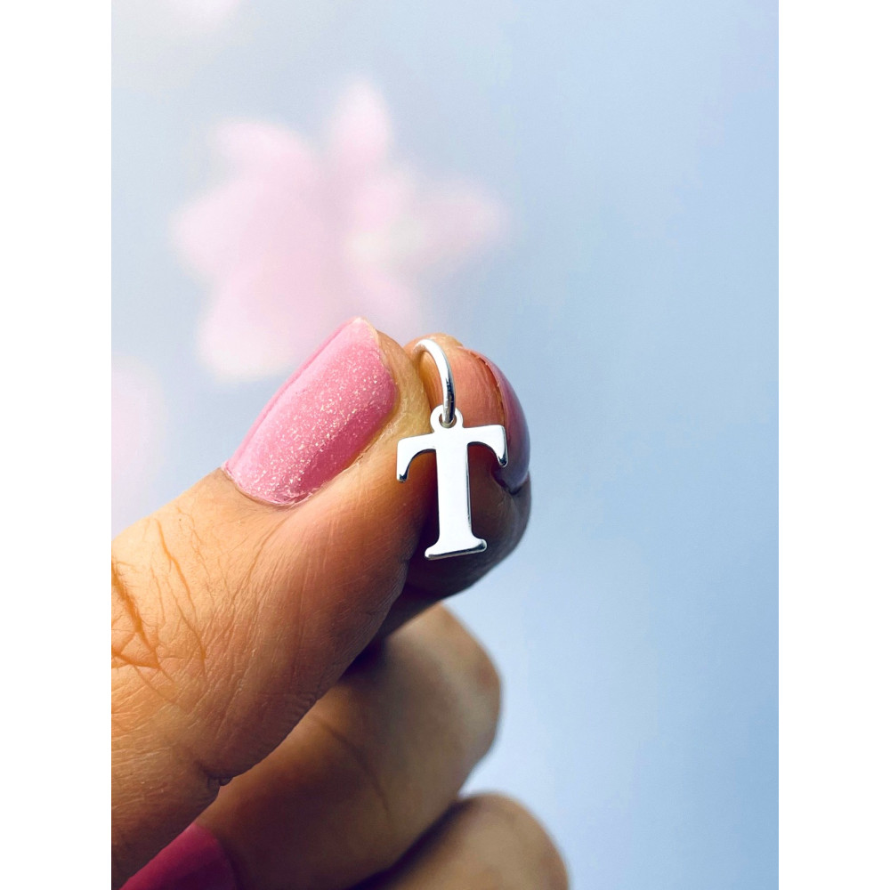 Srebrny wisiorek zawieszka literka T