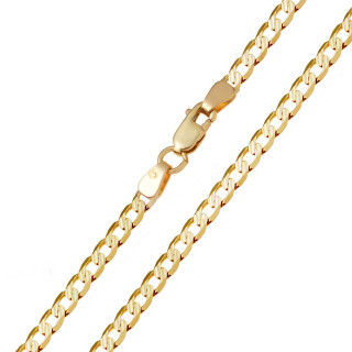 Złoty łańcuszek pancerka z frezowanym wzorem