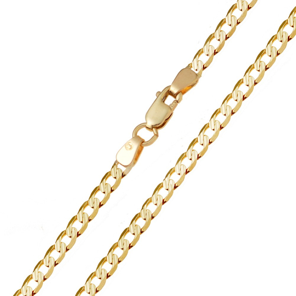 Złoty łańcuszek pancerka z frezowanym wzorem