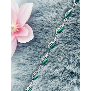 Armband 925 Silber mit Malachit Stein Damen Kinder