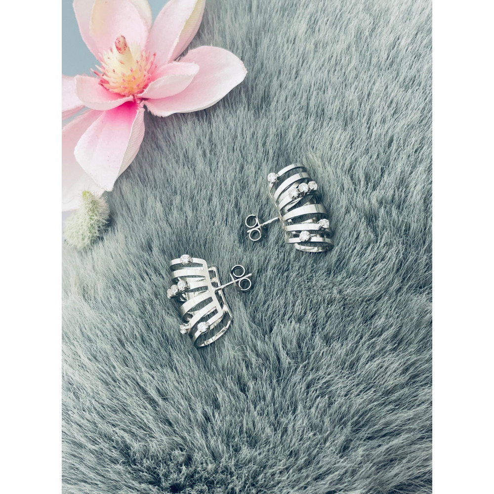 925 Silber Gehörschutz Ohrringe mit Zirkonia