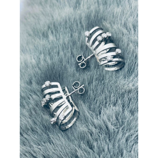 925 Silber Gehörschutz Ohrringe mit Zirkonia