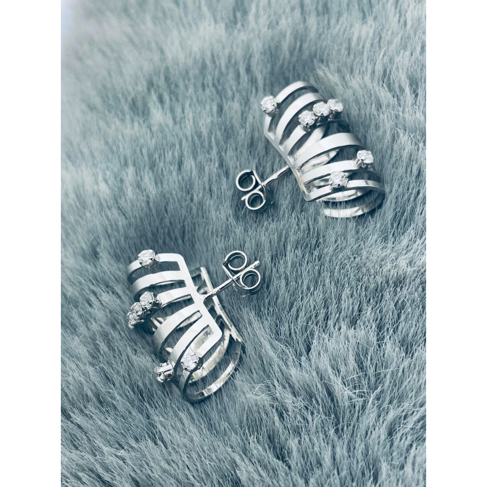 925 Silber Gehörschutz Ohrringe mit Zirkonia