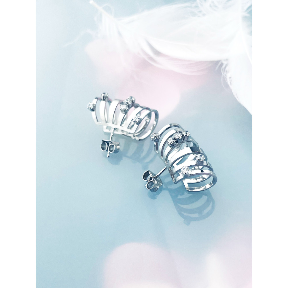 925 Silber Gehörschutz Ohrringe mit Zirkonia