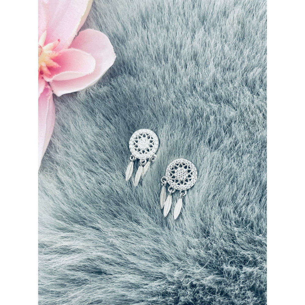 925 Silber Traumfänger Ohrringe mit Zirkonia