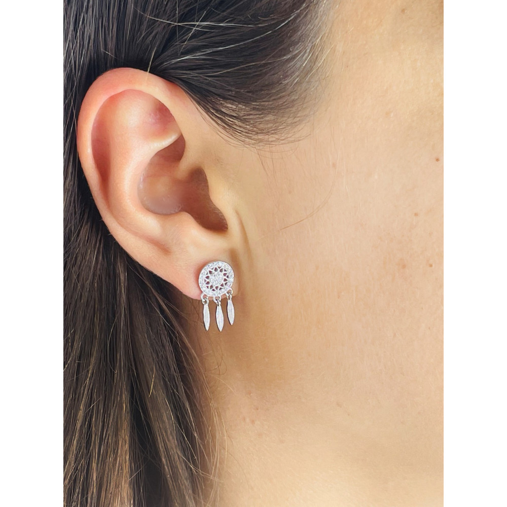 copy of Złote kolczyki przecinki z cyrkoniami