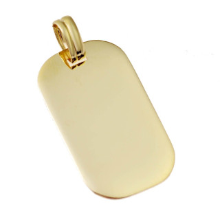Złota zawieszka wisiorek blaszka nieśmiertelnik grawer