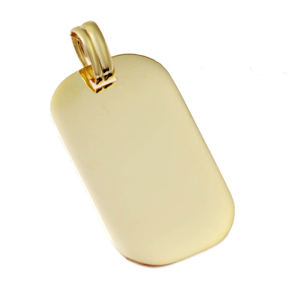 Złota zawieszka wisiorek blaszka nieśmiertelnik grawer