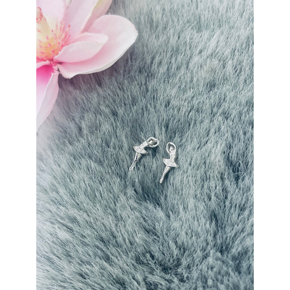 Ballerina 925 Silber Ohrringe mit Zirkonia
