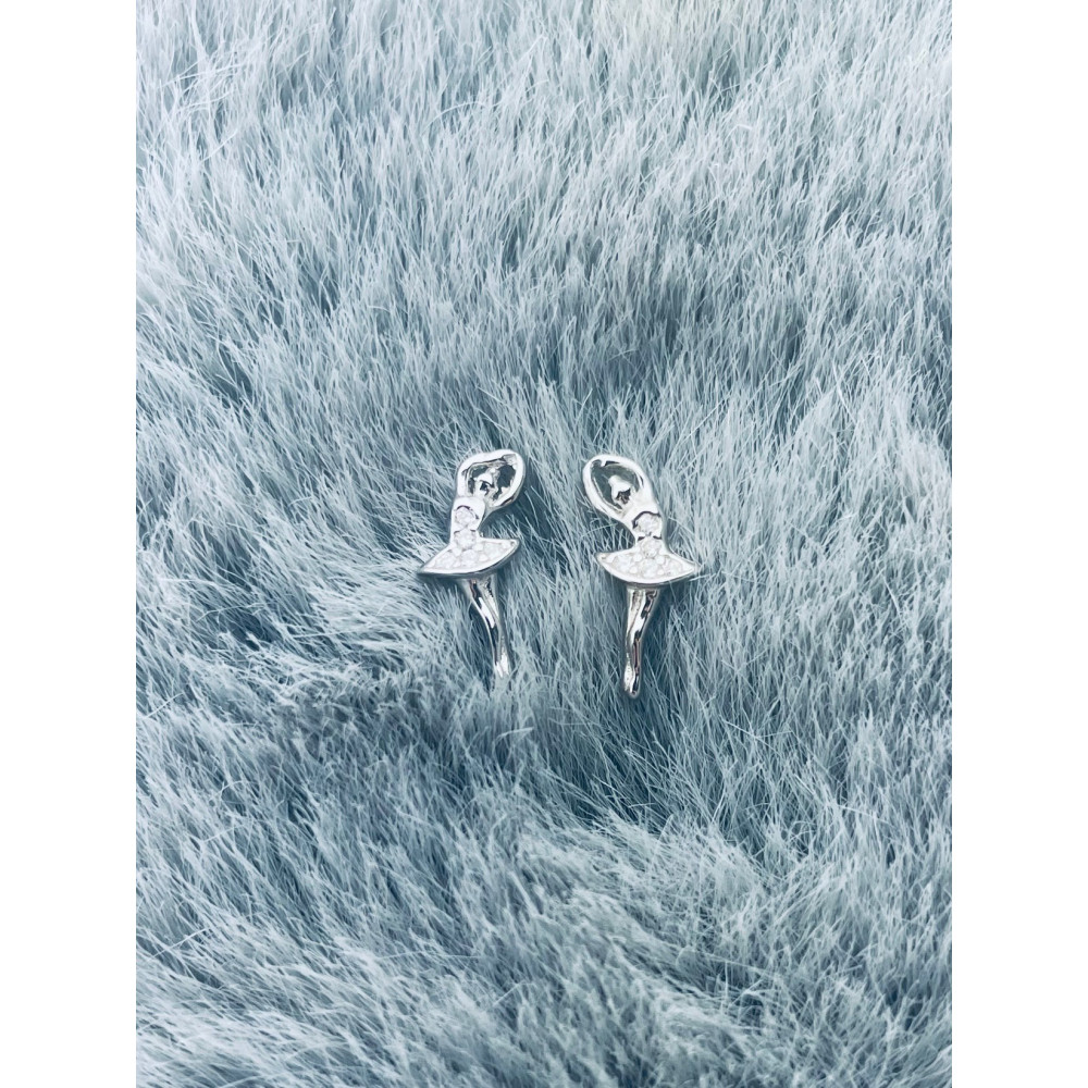 Ballerina 925 Silber Ohrringe mit Zirkonia