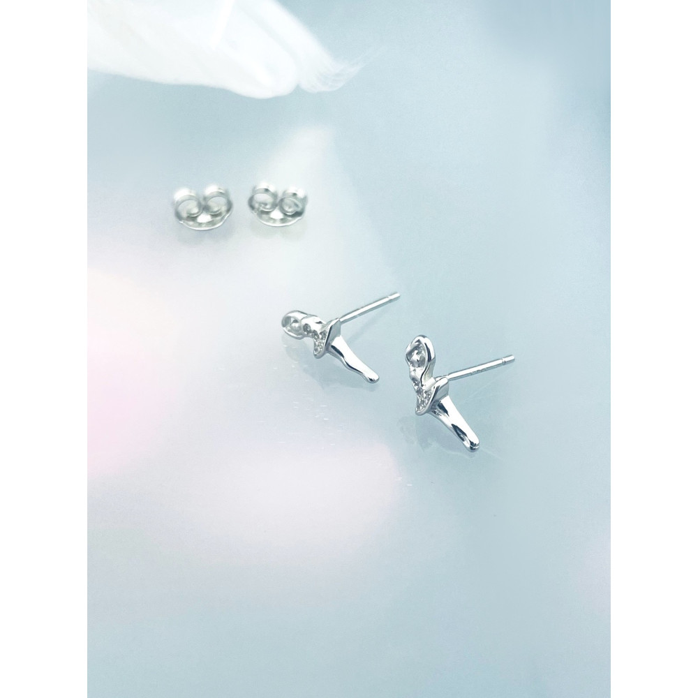 Ballerina 925 Silber Ohrringe mit Zirkonia