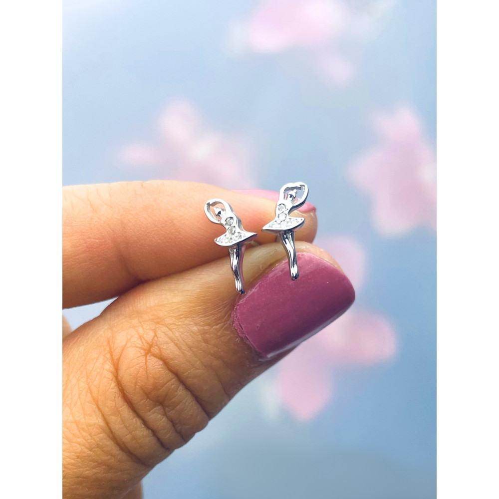 Ballerina 925 Silber Ohrringe mit Zirkonia