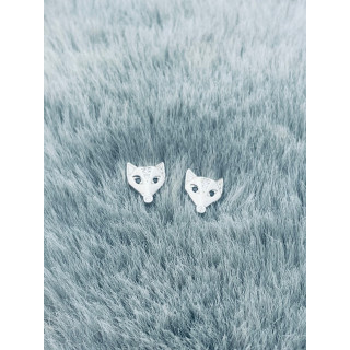 925 Silber Fuchs Ohrringe mit Zirkonia und Onyx