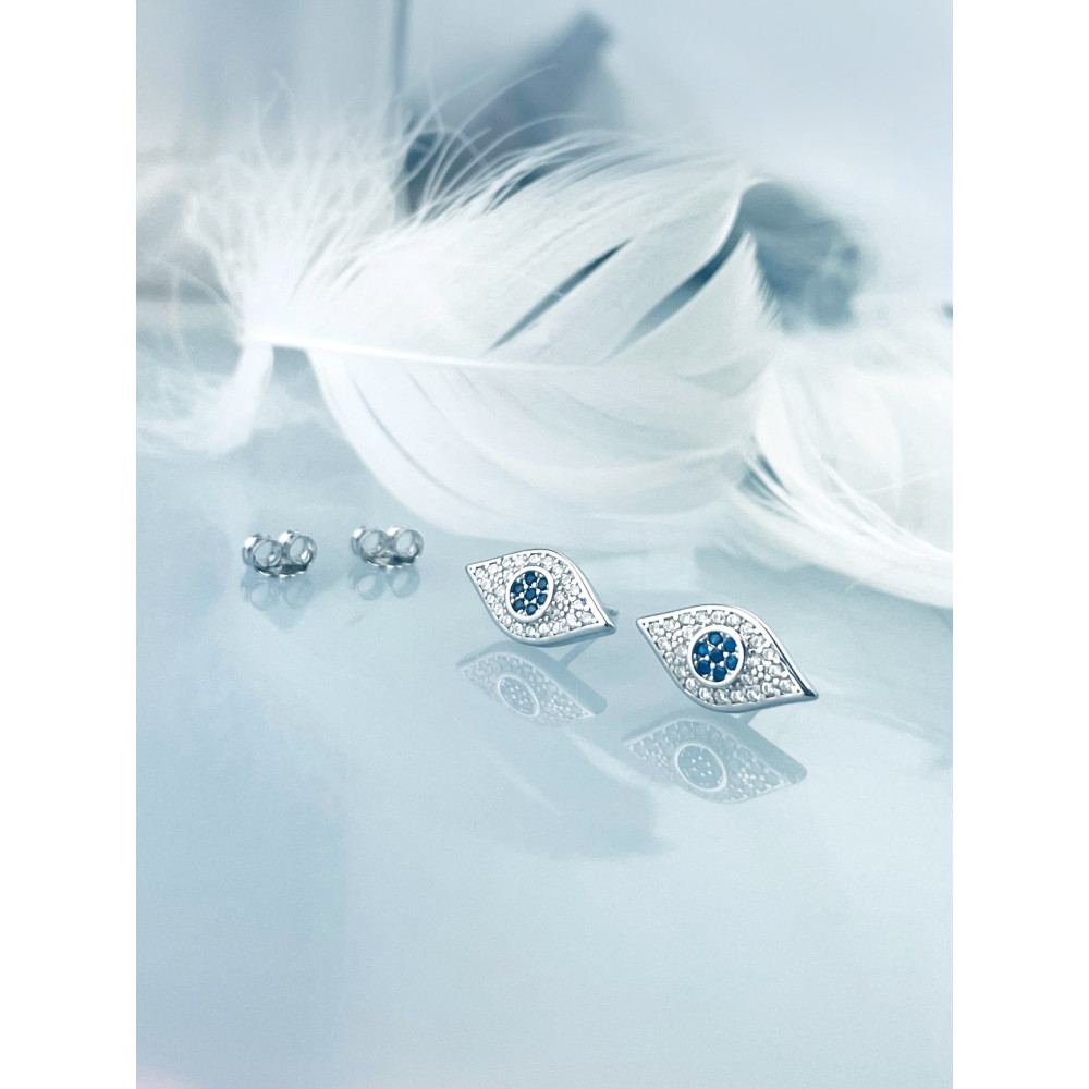 925 Silber Auge Ohrringe mit Zirkonia