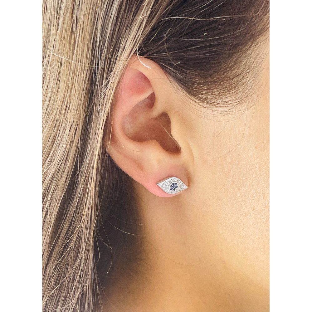 925 Silber Auge Ohrringe mit Zirkonia