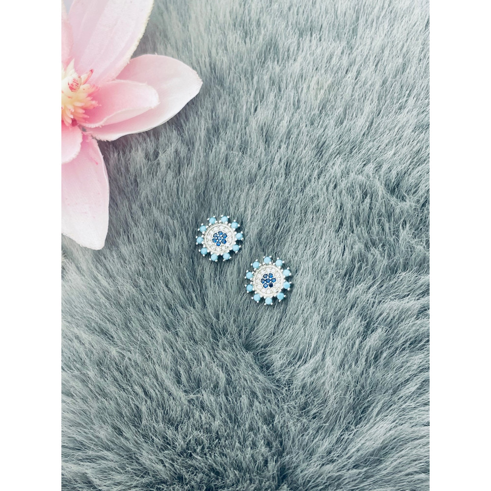 925 Silber Mandala Ohrringe mit Zirkonia