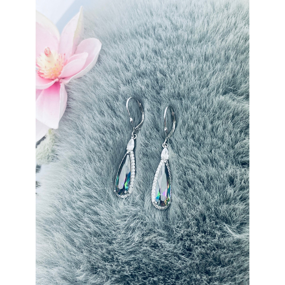 Träne 925 Silber Ohrringe mit Zirkonia