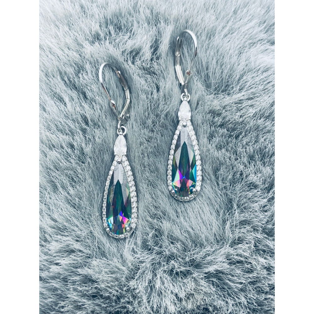 Träne 925 Silber Ohrringe mit Zirkonia