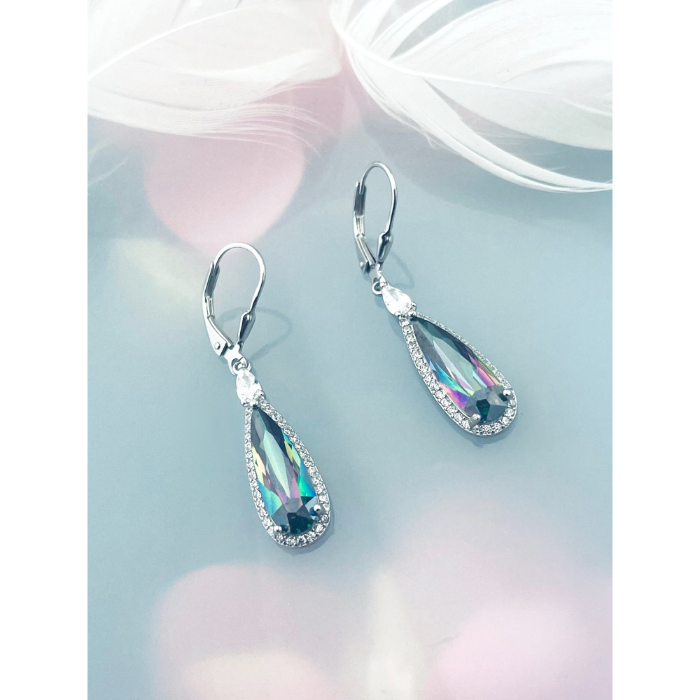 Träne 925 Silber Ohrringe mit Zirkonia