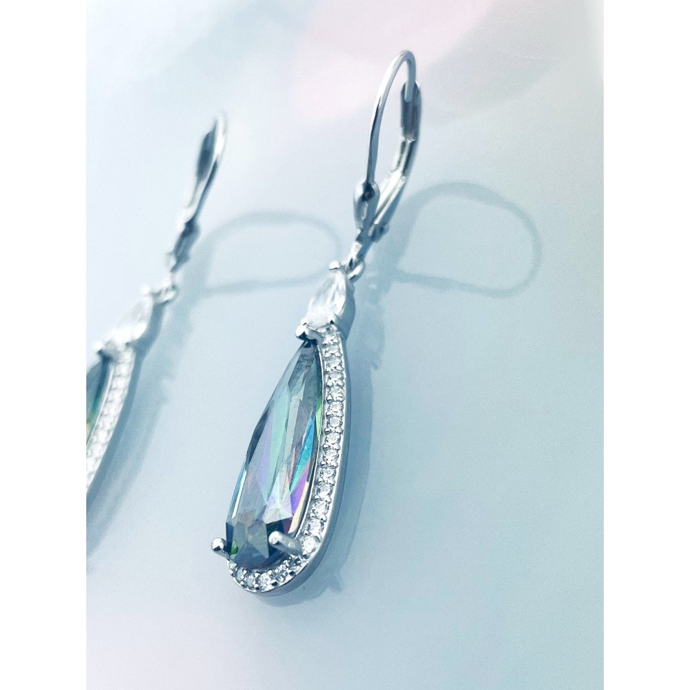 Träne 925 Silber Ohrringe mit Zirkonia