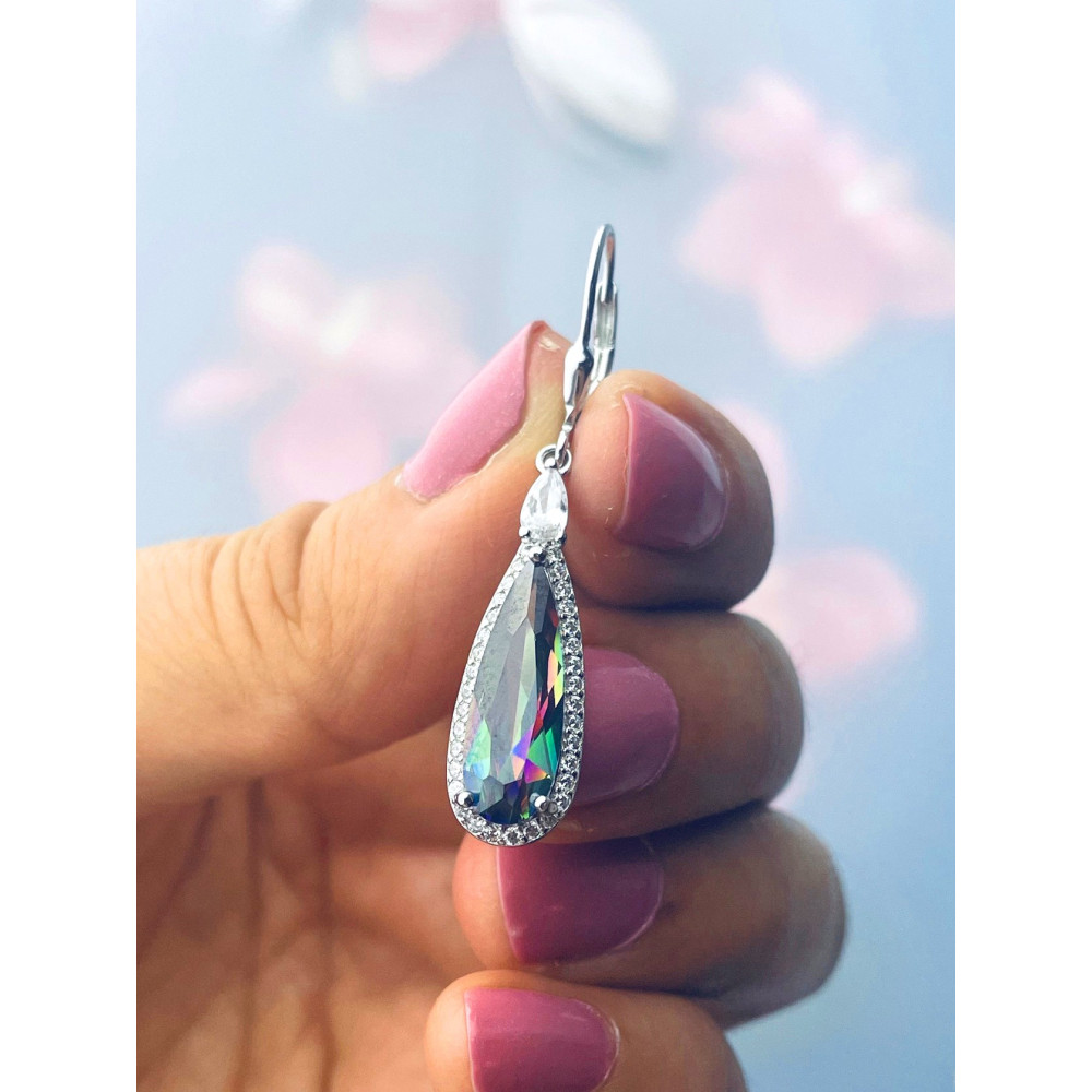 Träne 925 Silber Ohrringe mit Zirkonia