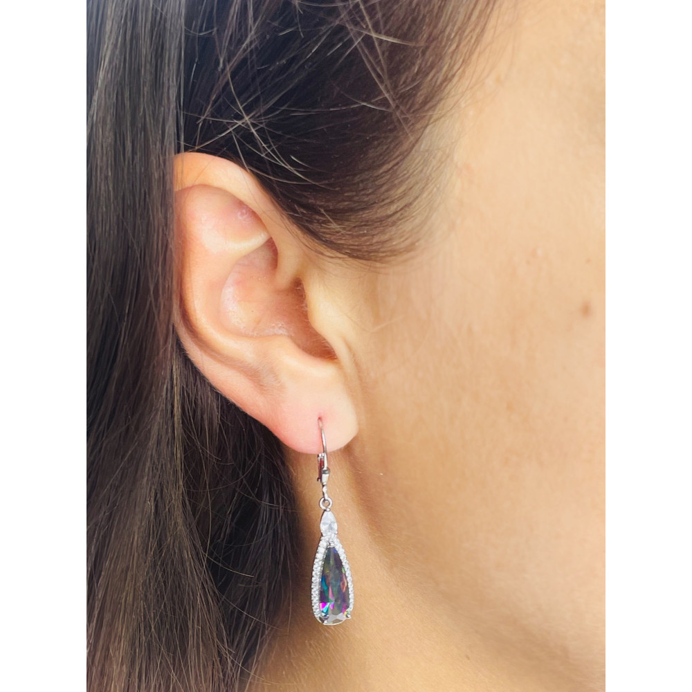 Träne 925 Silber Ohrringe mit Zirkonia