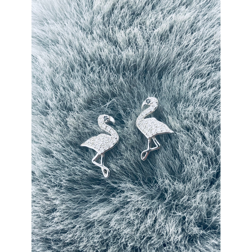Flamingo 925 Silber Ohrringe mit Zirkonia