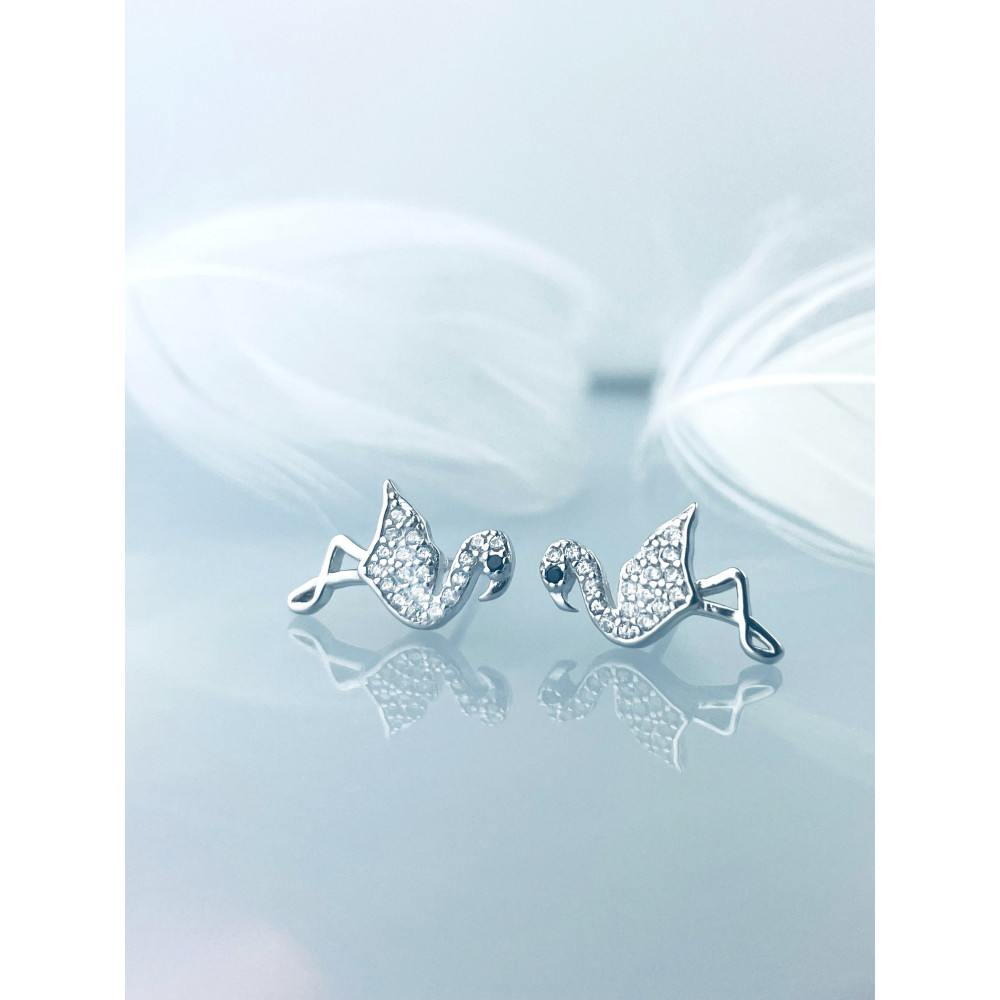 Flamingo 925 Silber Ohrringe mit Zirkonia