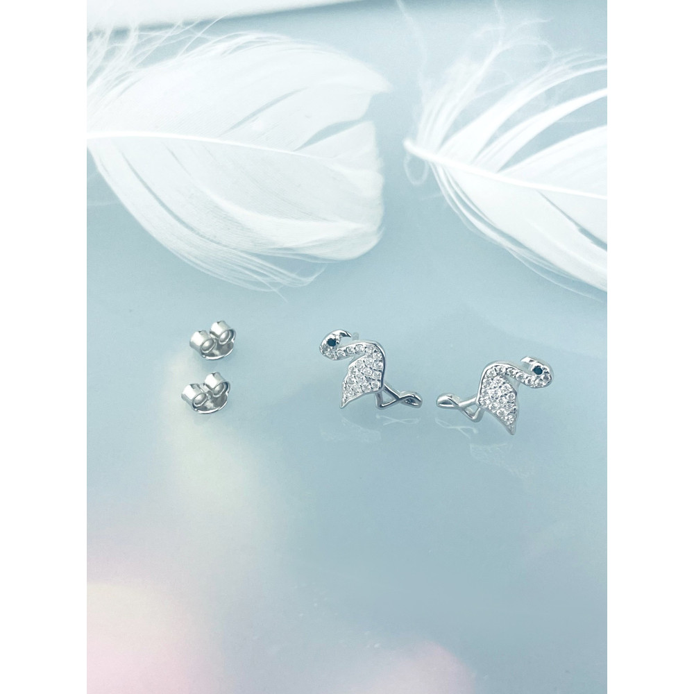 copy of Złote kolczyki przecinki z cyrkoniami